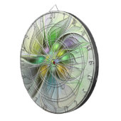 カラフルファンタジーフラワーモダン抽象芸術フラクタル ダーツボード (正面右)