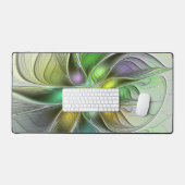 カラフルファンタジーフラワーモダン抽象芸術フラクタル デスクマット (キーボード&マウス)