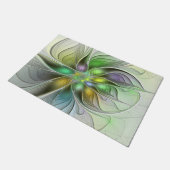 カラフルファンタジーフラワーモダン抽象芸術フラクタル ドアマット (アングル)