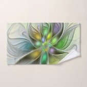 カラフルファンタジーフラワーモダン抽象芸術フラクタル バスタオルセット (ハンドタオル)