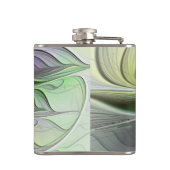 カラフルファンタジーフラワーモダン抽象芸術フラクタル フラスク (裏面)