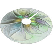 カラフルファンタジーフラワーモダン抽象芸術フラクタル ブラッシュドポリエステルツリースカート (アングル)