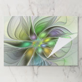 カラフルファンタジーフラワーモダン抽象芸術フラクタル ペーパーパッド (折り畳み)