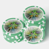 カラフルファンタジーフラワーモダン抽象芸術フラクタル ポーカーチップ (積み重ね)