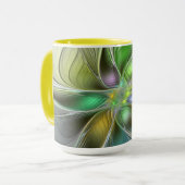 カラフルファンタジーフラワーモダン抽象芸術フラクタル マグカップ (正面左)