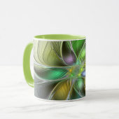 カラフルファンタジーフラワーモダン抽象芸術フラクタル マグカップ (正面左)