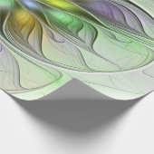 カラフルファンタジーフラワーモダン抽象芸術フラクタル ラッピングペーパー (角)