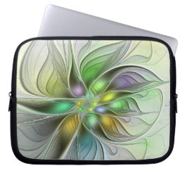 カラフルファンタジーフラワーモダン抽象芸術フラクタル ラップトップスリーブ