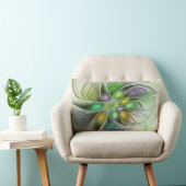 カラフルファンタジーフラワーモダン抽象芸術フラクタル ランバークッション (椅子)