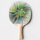 カラフルファンタジーフラワーモダン抽象芸術フラクタル 卓球ラケット (裏面)
