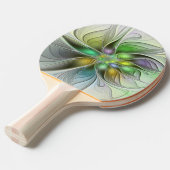 カラフルファンタジーフラワーモダン抽象芸術フラクタル 卓球ラケット (正面アングル)