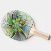カラフルファンタジーフラワーモダン抽象芸術フラクタル 卓球ラケット (横)