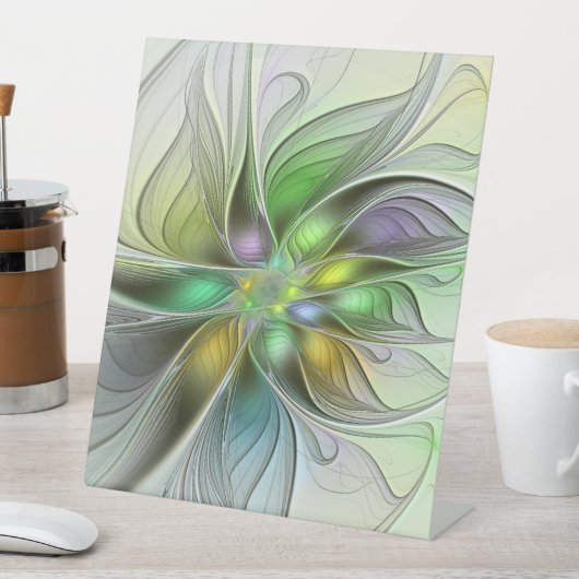 カラフルファンタジーフラワーモダン抽象芸術フラクタル 台座サイン (インサイチュ)