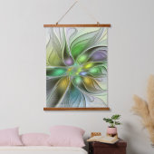 カラフルファンタジーフラワーモダン抽象芸術フラクタル 吊り下げ型タペストリー (寝室)