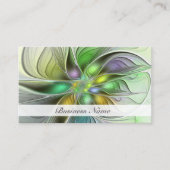 カラフルファンタジーフラワーモダン抽象芸術フラクタル 名刺 (正面)