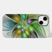 カラフルファンタジーフラワーモダン抽象芸術フラクタル Case-Mate iPhoneケース (裏面 (横))