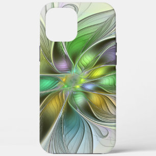 カラフルファンタジーフラワーモダン抽象芸術フラクタル iPhone 12 PRO MAX ケース
