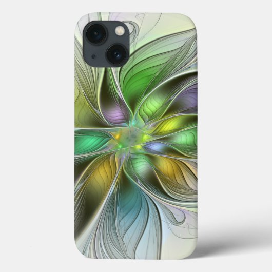 カラフルファンタジーフラワーモダン抽象芸術フラクタル Case-Mate iPhoneケース (裏面)