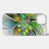 カラフルファンタジーフラワーモダン抽象芸術フラクタル Case-Mate iPhoneケース (裏面 (横))