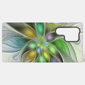 カラフルファンタジーフラワーモダン抽象芸術フラクタル SAMSUNG GALAXYケース (裏面横)