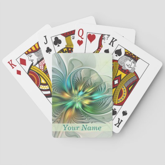 カラフルファンタジーモダン抽象芸術アート花名 トランプ (裏面)