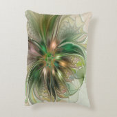 カラフルファンタジーモダン抽象芸術フラクタル花 アクセントクッション (裏面(縦))