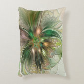 カラフルファンタジーモダン抽象芸術フラクタル花 アクセントクッション (正面(垂直))