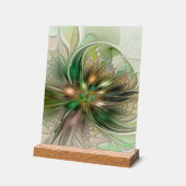 カラフルファンタジーモダン抽象芸術フラクタル花 アクリルサイン (傾斜)