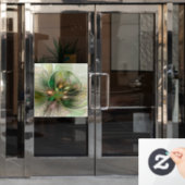 カラフルファンタジーモダン抽象芸術フラクタル花 ウィンドウサイン (オフィスドア)