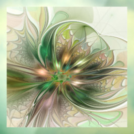 カラフルファンタジーモダン抽象芸術フラクタル花 ウィンドウサイン