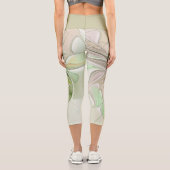 カラフルファンタジーモダン抽象芸術フラクタル花 カプリレギンス (裏面)