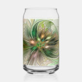 カラフルファンタジーモダン抽象芸術フラクタル花 ガラス缶 (裏面)