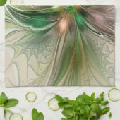 カラフルファンタジーモダン抽象芸術フラクタル花 キッチンタオル (折り畳み)