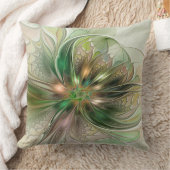 カラフルファンタジーモダン抽象芸術フラクタル花 クッション (ブランケット)