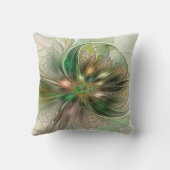 カラフルファンタジーモダン抽象芸術フラクタル花 クッション (裏面)