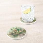 カラフルファンタジーモダン抽象芸術フラクタル花 コースター (側面)