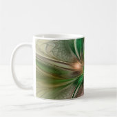 カラフルファンタジーモダン抽象芸術フラクタル花 コーヒーマグカップ (左)