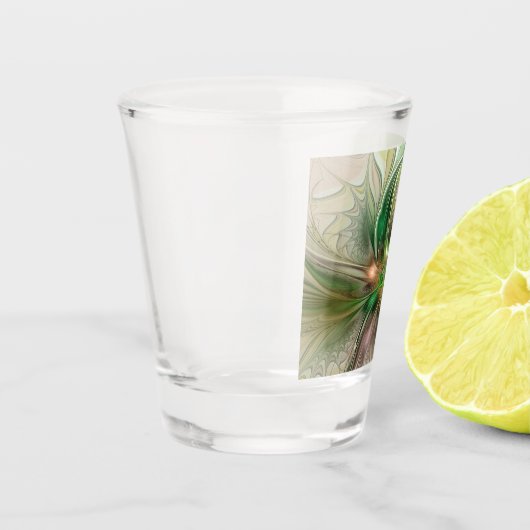 カラフルファンタジーモダン抽象芸術フラクタル花 ショットグラス (左)