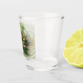 カラフルファンタジーモダン抽象芸術フラクタル花 ショットグラス (右)