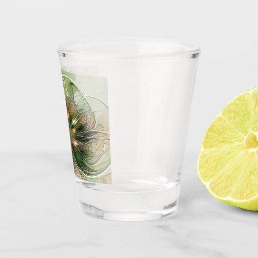 カラフルファンタジーモダン抽象芸術フラクタル花 ショットグラス (右)