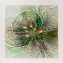 カラフルファンタジーモダン抽象芸術フラクタル花 ジグソーパズル