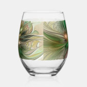 カラフルファンタジーモダン抽象芸術フラクタル花 ステムなしワイングラス (右)