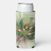 カラフルファンタジーモダン抽象芸術フラクタル花 スリム缶クーラー (Seltzer正面)