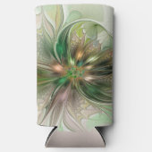 カラフルファンタジーモダン抽象芸術フラクタル花 スリム缶クーラー (正面)