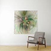 カラフルファンタジーモダン抽象芸術フラクタル花 タペストリー (インサイチュ(横))