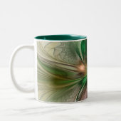 カラフルファンタジーモダン抽象芸術フラクタル花 ツートーンマグカップ (左)