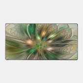 カラフルファンタジーモダン抽象芸術フラクタル花 デスクマット (正面)