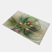 カラフルファンタジーモダン抽象芸術フラクタル花 ドアマット (アングル)