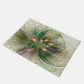 カラフルファンタジーモダン抽象芸術フラクタル花 ドアマット (アングル)