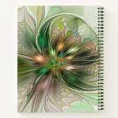 カラフルファンタジーモダン抽象芸術フラクタル花 ノートブック (裏面)